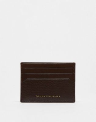 Tommy Hilfiger premium leather cardholder in brown
