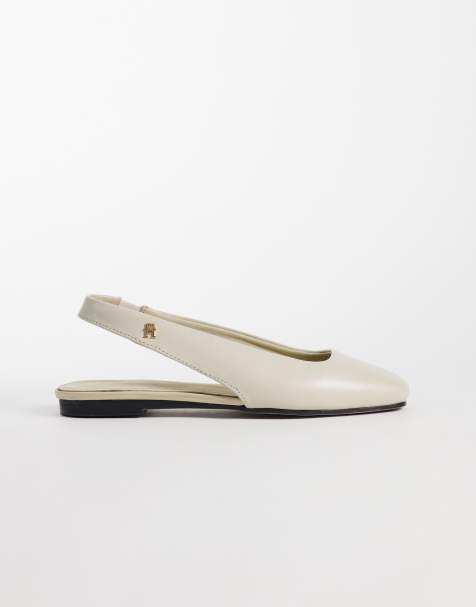 Tommy Hilfiger premium leather slingback pumps in ecru - view 1