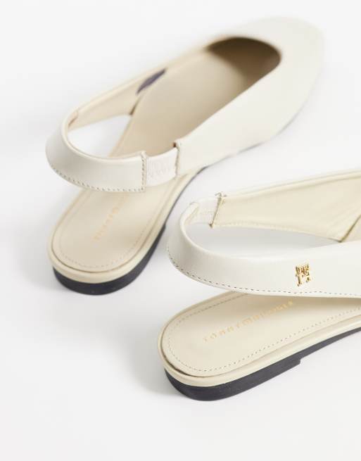 Tommy Hilfiger premium leather slingback pumps in ecru, 4 of 4