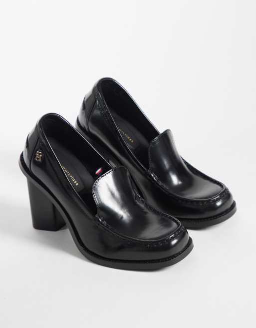 Tommy Hilfiger Premium-Leder-Loafer mit Absatz in Schwarz, 4 von 4