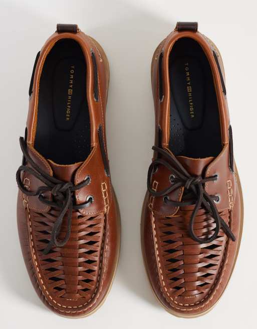 Tommy Hilfiger – Premium – Ljusbruna seglarskor i läder, 2 av 4