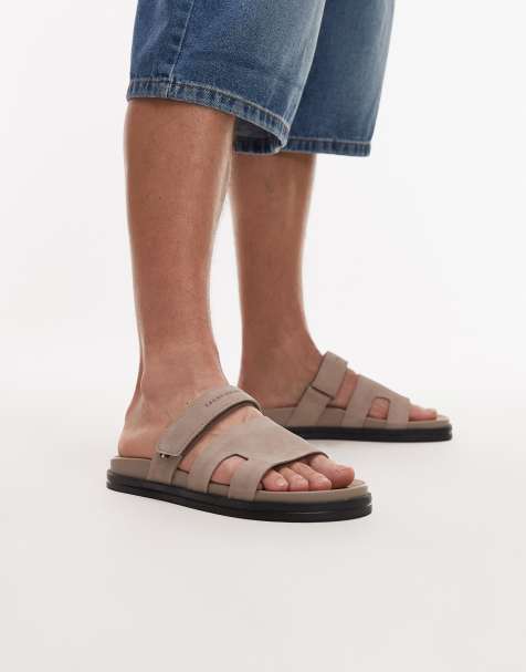 Tommy Hilfiger premium suede sandal in taupe - view 1