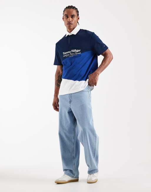 Tommy Hilfiger – Preppy – Polohemd in Marineblau mit Farbblockdesign, 2 von 5