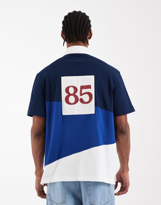 Tommy Hilfiger – Preppy – Polohemd in Marineblau mit Farbblockdesign, 5 von 5