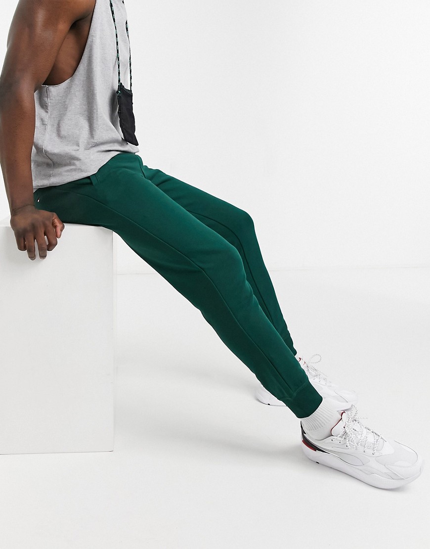 Tommy Hilfiger printed logo cuffed joggers in hunter green