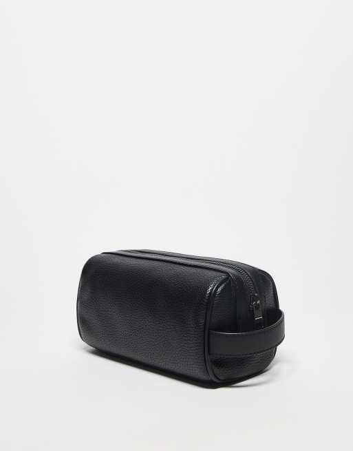 Tommy Hilfiger PU leather washbag in black ASOS