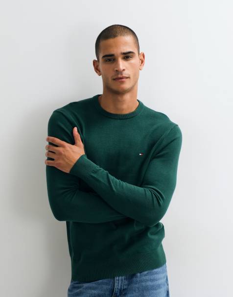 Tommy Hilfiger pull à logo drapeau vert foncé - view 1