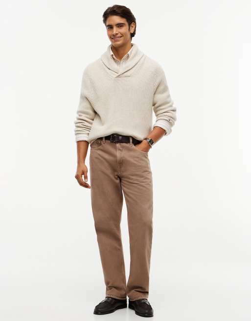 Tommy Hilfiger pull ample en maille côtelée à col châle, écru chiné, 2 de 6
