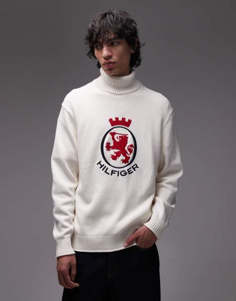 Tommy Hilfiger - Pull col roulé à écusson - Blanc - view 1