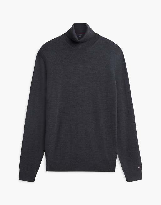 Tommy Hilfiger pull col roulé en laine à étiquette New York gris foncé, 5 de 6