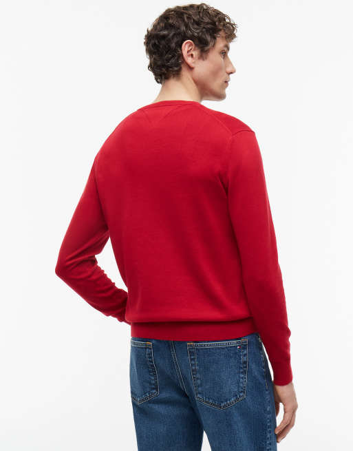 Tommy Hilfiger pull col V brodé drapeau rouge moyen, 4 de 6