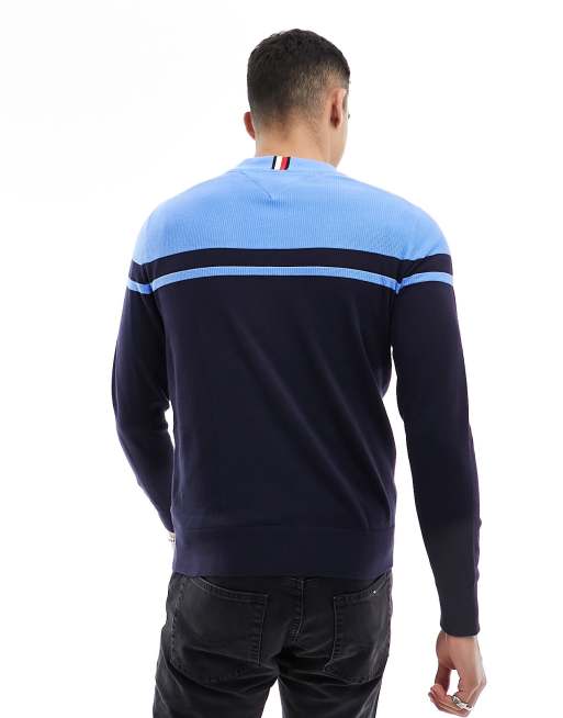 Tommy hilfiger pull bleu marine homme