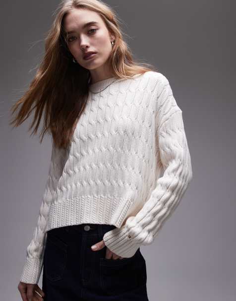 Tommy Hilfiger - Pull doux en maille torsadée - Beige - view 1