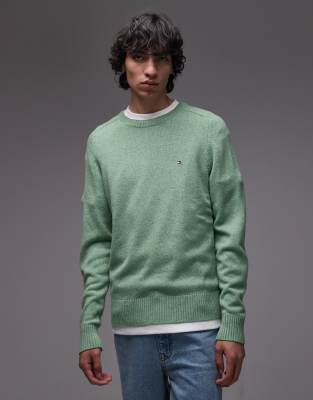 Tommy Hilfiger - Pull en laine d'agneau - Vert pastel