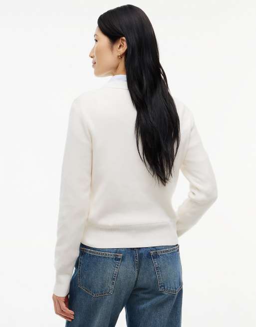 Tommy Hilfiger pull premium en maille à col rond couleur ivoire pétale, 5 de 7