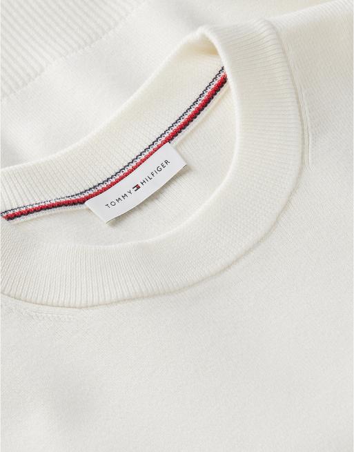 Tommy Hilfiger pull premium en maille à col rond couleur ivoire pétale, 7 de 7