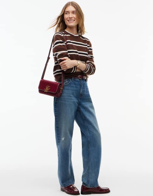 Tommy Hilfiger pull slim en jersey de laine pure multicolore marron, 2 de 6
