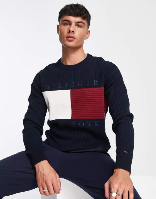 Pull en maille motif drapeau tommy hilfiger new arrivals