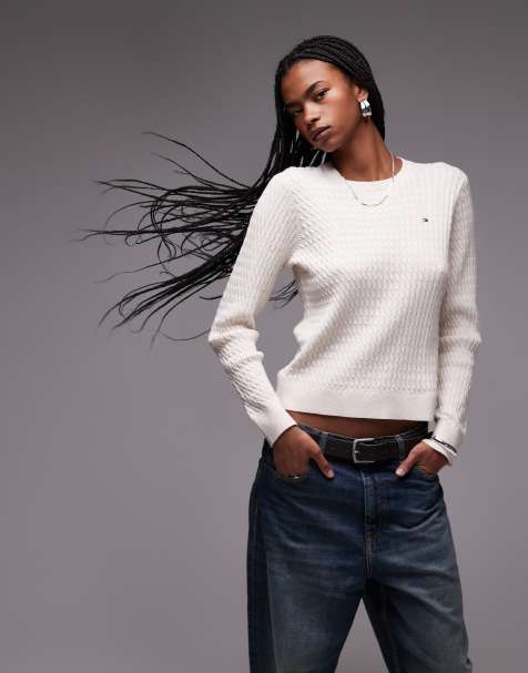 Tommy Hilfiger – Pullover in Beige mit Zopfmuster - view 1