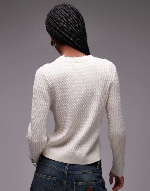 Tommy Hilfiger – Pullover in Beige mit Zopfmuster ASOS