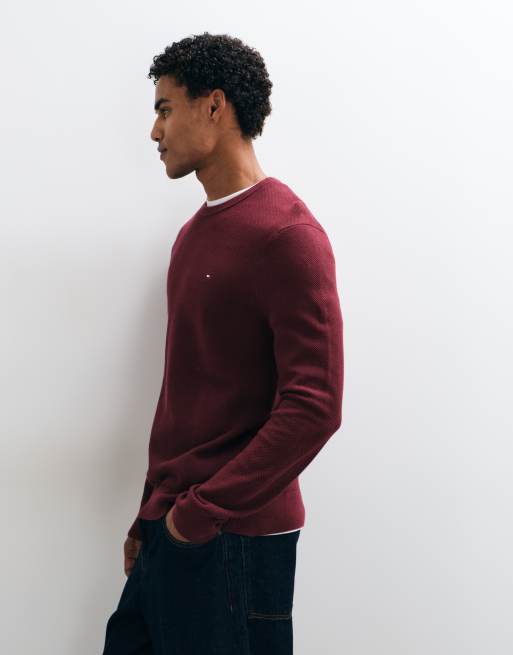 Tommy Hilfiger Pullover mit Flaggenmotiv in Burgunderrot, 2 von 10