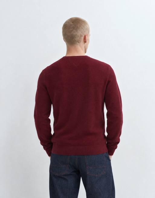 Tommy Hilfiger Pullover mit Flaggenmotiv in Burgunderrot, 8 von 10