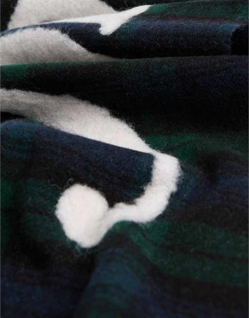 Tommy Hilfiger Pure wool black watch tartan scarf in green check 01, 2 of 4