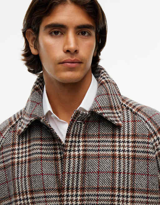 Tommy Hilfiger Pure wool check single breasted coat in brown glenn check, 2 of 7
