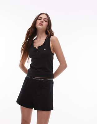 Tommy Hilfiger - Pyjama in Schwarz mit Ringerrücken und Logo