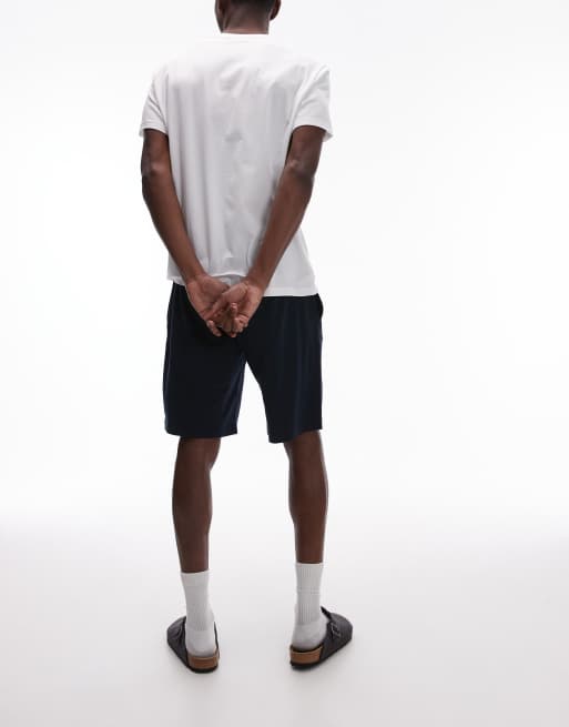 Tommy Hilfiger pyjama t-shirt and shorts set in white/navy, 4 of 4