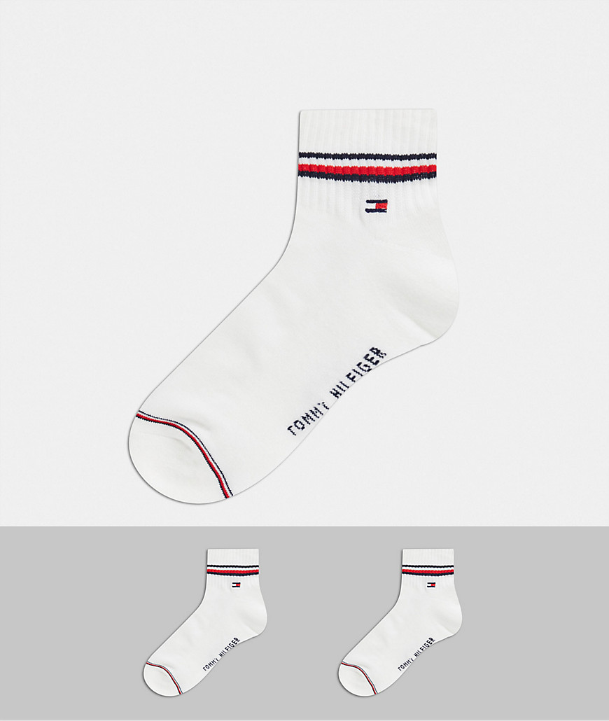 Tommy Hilfiger quarter 2 pack socks in white