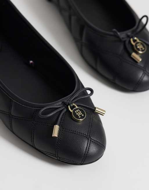 Tommy Hilfiger quilted ballet pump in black, 3 of 4