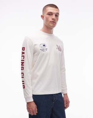 Tommy Hilfiger Racing logo long sleeve t-shirt in white-Black