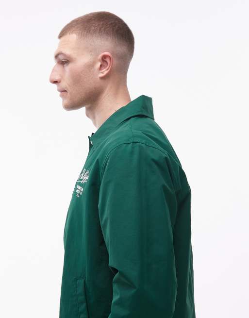 Tommy Hilfiger Racing style coach collared jacket in green | ASOS