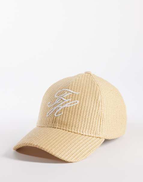 Tommy Hilfiger raffia script logo cap in beige - view 1