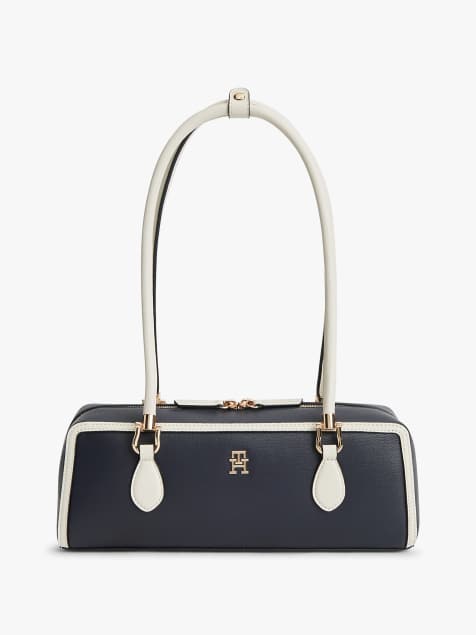 Tommy Hilfiger – Rechteckige Schultertasche mit Colourblock-Design in Dunkelblau - view 1