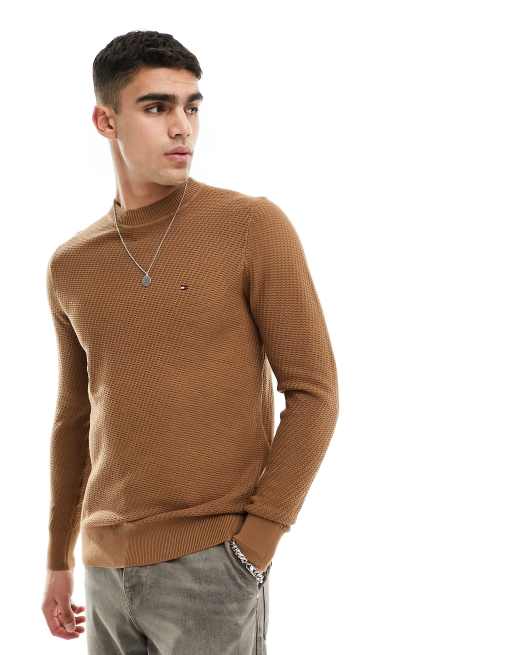 Tommy Hilfiger desert khaki in neck jumper ASOS crew | rectangular structure