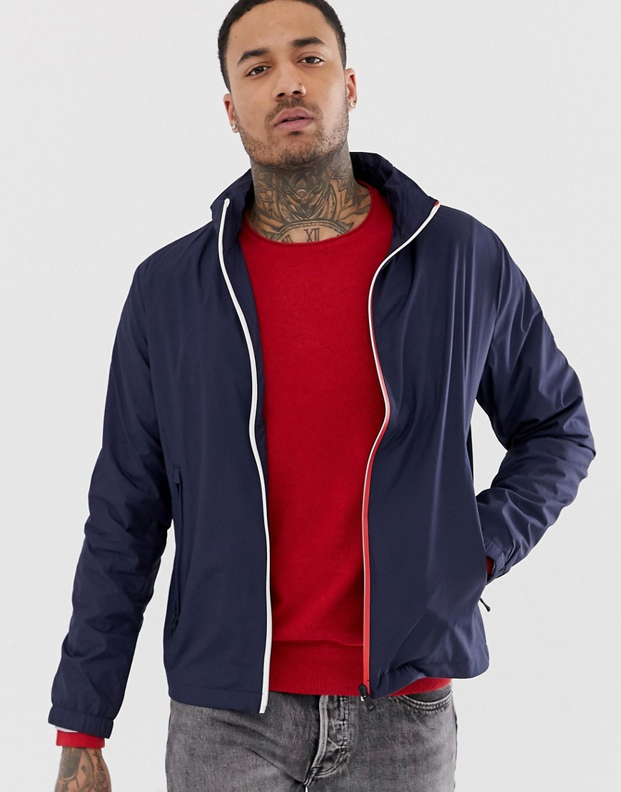 Tommy Hilfiger red white zip through jacket-Blue