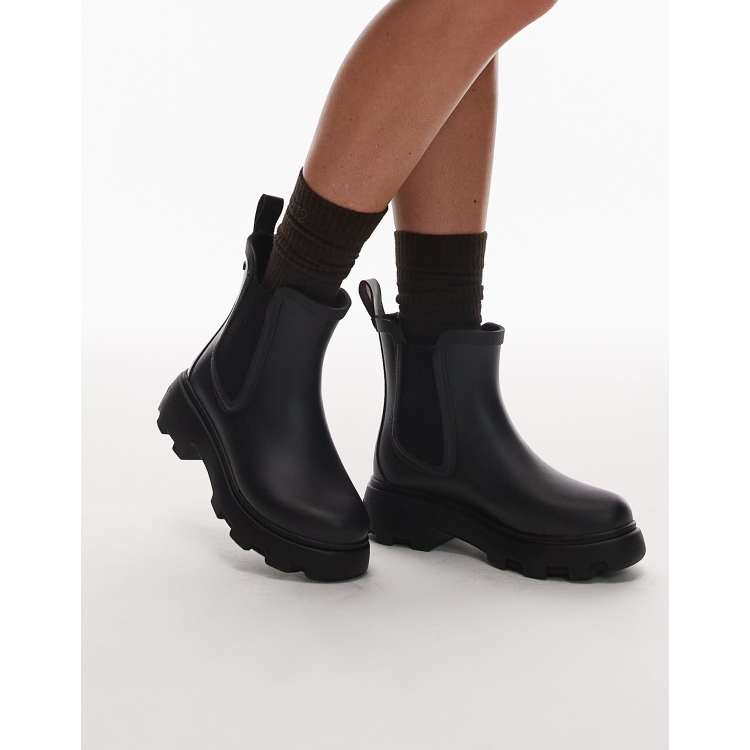 Tommy Hilfiger Regenlaarzen met vlaggenlogo en voering in zwart