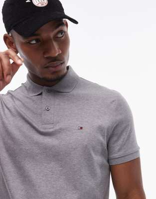 Tommy Hilfiger regular cotton polo shirt in grey heather