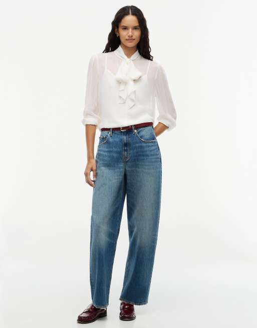 Tommy Hilfiger Regular fit crinkle georgette bow blouse in white, 2 of 6