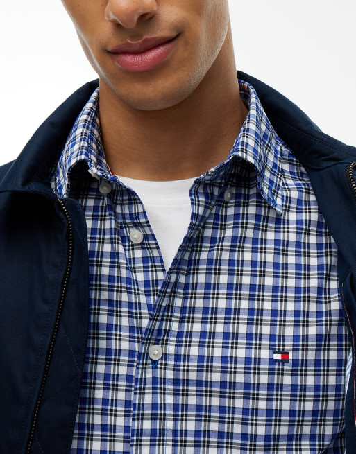 Tommy Hilfiger Regular fit flex tartan poplin shirt in ancient blue / check, 3 of 6