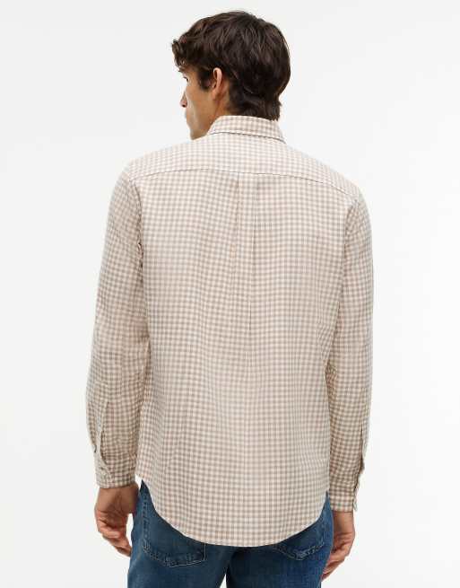 Tommy Hilfiger Regular fit gingham dobby flannel shirt in coastal taupe / check, 4 of 6