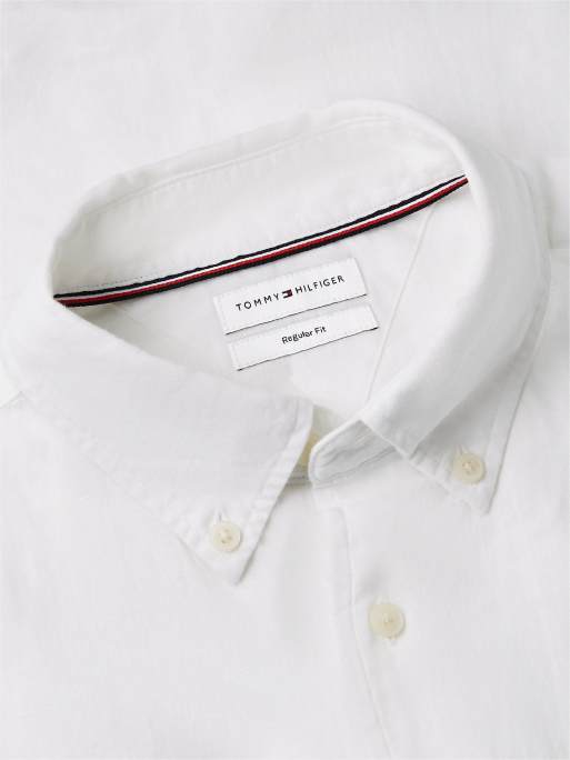 Tommy Hilfiger – Regular-Fit-Hemd aus reinem Leinen in verwaschenem Weiß, 6 von 6
