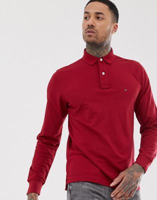 red long sleeve tommy hilfiger shirt