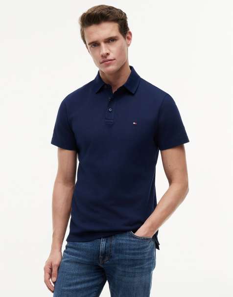Tommy Hilfiger Regular fit mesh jersey polo shirt in dark blue - view 1