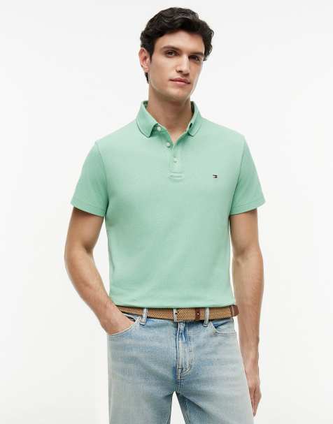 Tommy Hilfiger Regular fit mesh jersey polo shirt in light green - view 1
