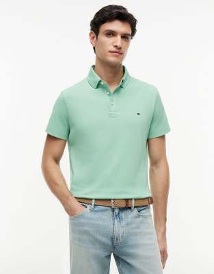 Regular-Fit-Polohemd aus Netzstoff-Jersey in Hellgrün Grün XXL