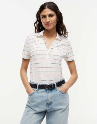 Regular-Fit-Polohemd aus Pikee in Weiß mit Henley-Ausschnitt Weiß XS