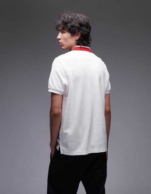 Tommy Hilfiger – Regular-Fit-Polohemd in Weiß mit Fischgrätmuster und Kragen, 3 von 5